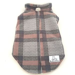 Dog plaid fleece jacket